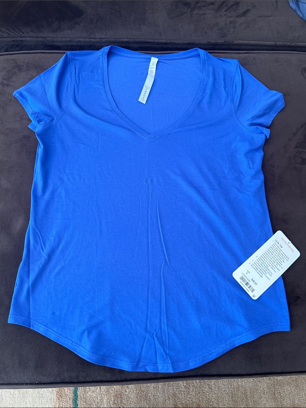 NWT VINTAGE LOVE TEE lululemon Royal Blue V-Neck Short Sleeve SZ 8